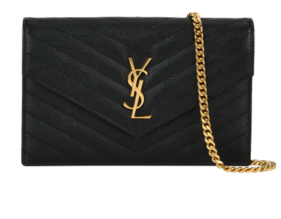 Cassandra Envelope WOC, &pound;610, Handbags, Black, Leather, Front view
